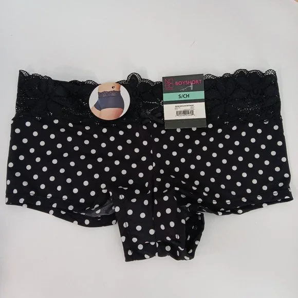 NOBO BOYS SHORT WHITE/BLACK  BRIEF FOR WOMEN SIZE SMALL - Picture 2 of 9